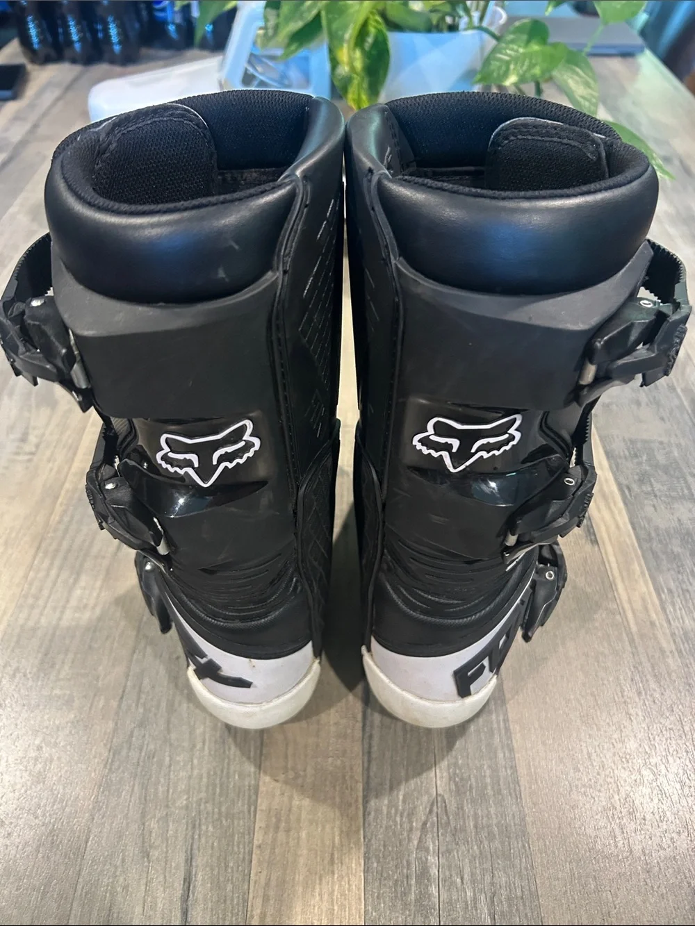 Fox Kids Black Boots with White Logo Accents